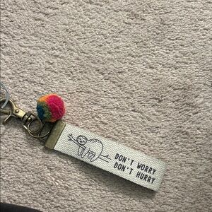 Altar'd State Cream Keychain with Rainbow Pom Pom